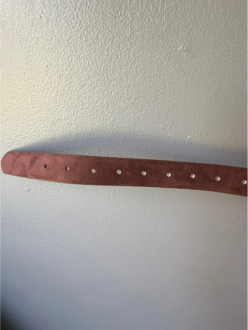 Brown Suede Leather Belt with Gold Buckle
